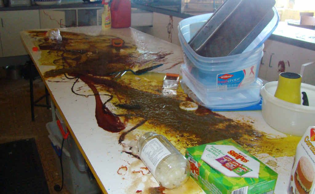 The destruction left by the vandals at the Gemfields Clay Target and Rifle Clubhouse took club members five hours to clean up. The destruction left by the vandals at the Gemfields Clay Target and Rifle Clubhouse took club members five hours to clean up.